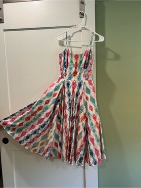 The Pretty Dress Company Multi Diamond Priscilla Miami Midi Swing Dress
